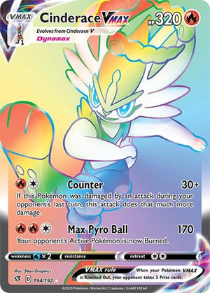 Pokemon TCG - SWSH02: Rebel Clash - Cinderace VMAX - 194/192 - Holofoil