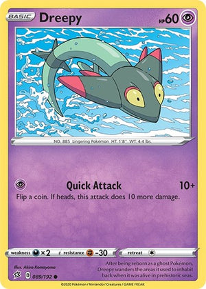 Pokemon TCG - SWSH02: Rebel Clash - Dreepy - 089/192 - Reverse Holofoil