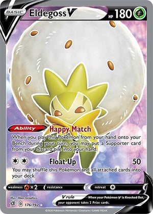 Pokemon TCG - SWSH02: Rebel Clash - Eldegoss V - 176/192 - Holofoil
