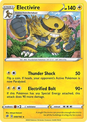 Pokemon TCG - SWSH02: Rebel Clash - Electivire - 059/192 - Reverse Holofoil