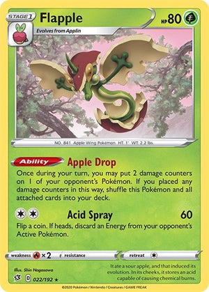 Pokemon TCG - SWSH02: Rebel Clash - Flapple - 022/192 - Holofoil