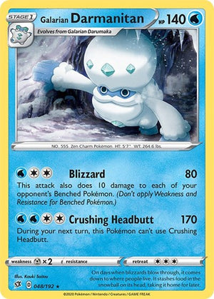 Pokemon TCG - SWSH02: Rebel Clash - Galarian Darmanitan - 048/192 - Reverse Holofoil
