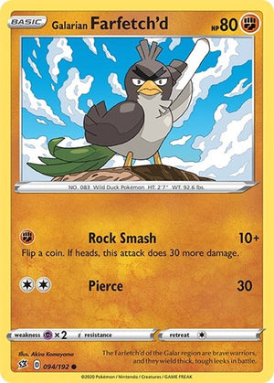 Pokemon TCG - SWSH02: Rebel Clash - Galarian Farfetch'd - 094/192 - Reverse Holofoil