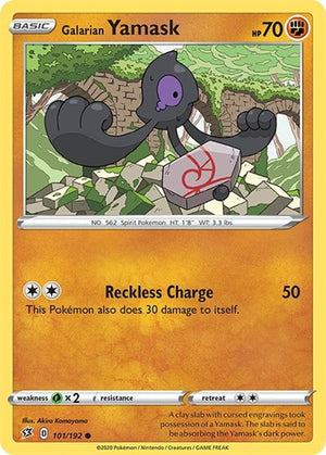 Pokemon TCG - SWSH02: Rebel Clash - Galarian Yamask - 101/192