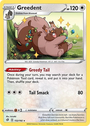Pokemon TCG - SWSH02: Rebel Clash - Greedent - 152/192 - Reverse Holofoil