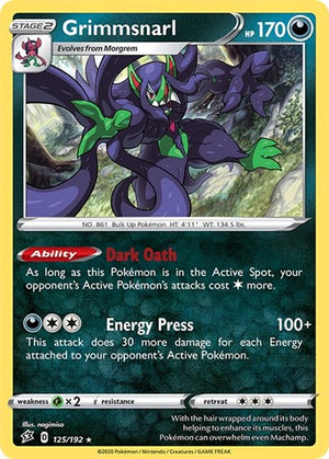 Pokemon TCG - SWSH02: Rebel Clash - Grimmsnarl - 125/192 - Holofoil
