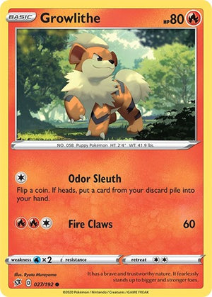 Pokemon TCG - SWSH02: Rebel Clash - Growlithe - 027/192