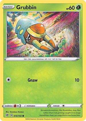 Pokemon TCG - SWSH02: Rebel Clash - Grubbin - 016/192 - Reverse Holofoil