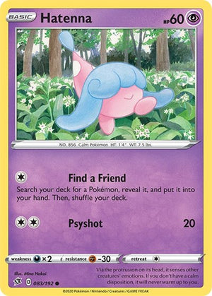Pokemon TCG - SWSH02: Rebel Clash - Hatenna - 083/192 - Reverse Holofoil