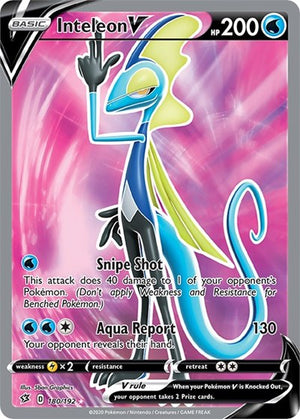 Pokemon TCG - SWSH02: Rebel Clash - Inteleon V - 180/192 - Holofoil