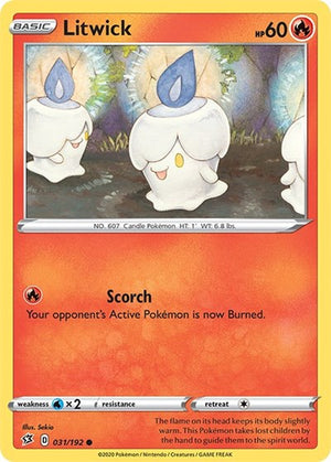 Pokemon TCG - SWSH02: Rebel Clash - Litwick - 031/192