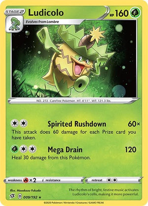 Pokemon TCG - SWSH02: Rebel Clash - Ludicolo - 009/192 - Reverse Holofoil