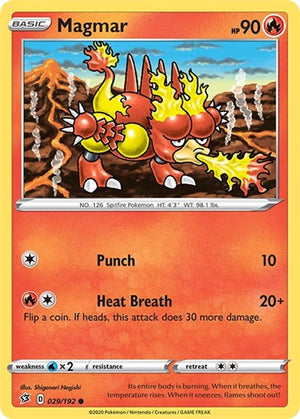 Pokemon TCG - SWSH02: Rebel Clash - Magmar - 029/192