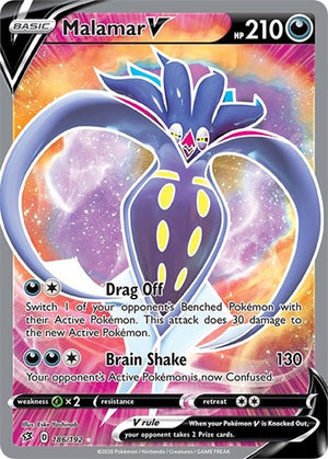 Pokemon TCG - SWSH02: Rebel Clash - Malamar V - 186/192 - Holofoil