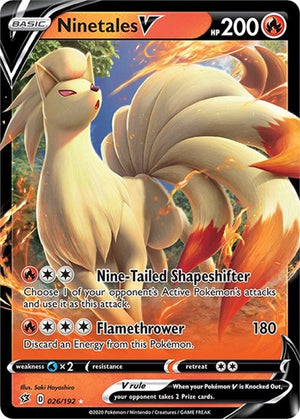 Pokemon TCG - SWSH02: Rebel Clash - Ninetales V - 026/192 - Holofoil