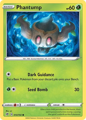 Pokemon TCG - SWSH02: Rebel Clash - Phantump - 014/192 - Reverse Holofoil