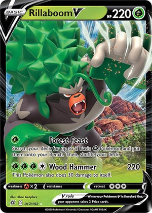 Pokemon TCG - SWSH02: Rebel Clash - Rillaboom V - 017/192 - Holofoil