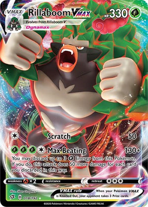 Pokemon TCG - SWSH02: Rebel Clash - Rillaboom VMAX - 018/192 - Holofoil