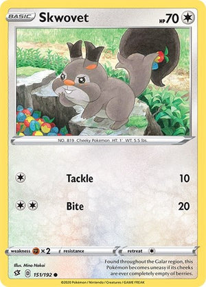 Pokemon TCG - SWSH02: Rebel Clash - Skwovet - 151/192