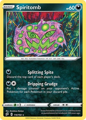 Pokemon TCG - SWSH02: Rebel Clash - Spiritomb - 116/192 - Reverse Holofoil