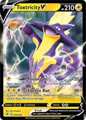 Pokemon TCG - SWSH02: Rebel Clash - Toxtricity V - 070/192 - Holofoil
