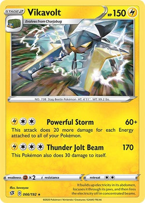 Pokemon TCG - SWSH02: Rebel Clash - Vikavolt - 066/192 - Reverse Holofoil