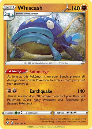 Pokemon TCG - SWSH02: Rebel Clash - Whiscash - 100/192