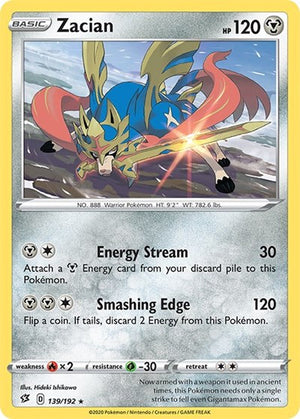Pokemon TCG - SWSH02: Rebel Clash - Zacian - 139/192