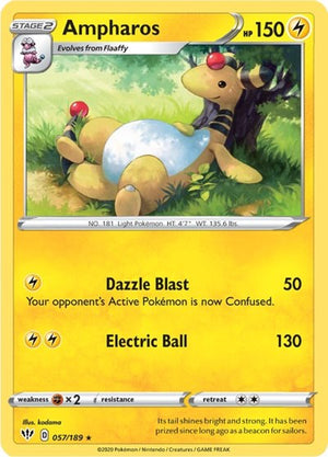 Pokemon TCG - SWSH03: Darkness Ablaze - Ampharos - 057/189