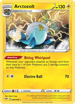 Pokemon TCG - SWSH03: Darkness Ablaze - Arctozolt - 066/189 - Reverse Holofoil