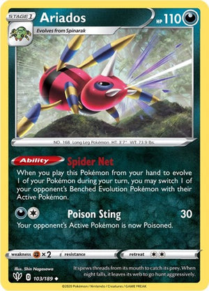Pokemon TCG - SWSH03: Darkness Ablaze - Ariados - 103/189