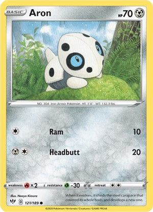 Pokemon TCG - SWSH03: Darkness Ablaze - Aron - 121/189