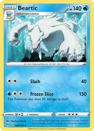 Pokemon TCG - SWSH03: Darkness Ablaze - Beartic - 049/189