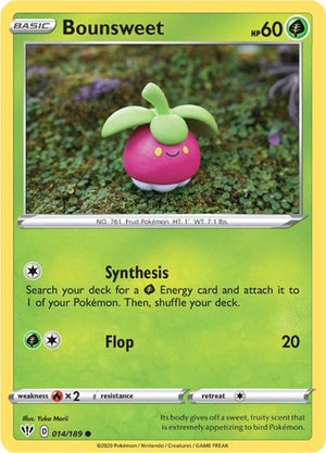 Pokemon TCG - SWSH03: Darkness Ablaze - Bounsweet - 014/189 - Reverse Holofoil