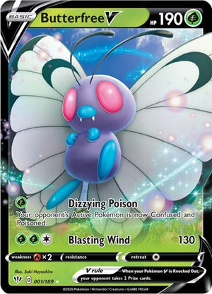 Pokemon TCG - SWSH03: Darkness Ablaze - Butterfree V - 001/189 - Holofoil
