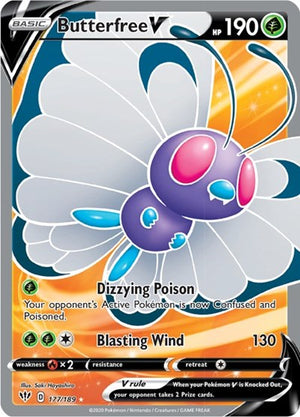 Pokemon TCG - SWSH03: Darkness Ablaze - Butterfree V - 177/189 - Holofoil