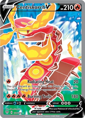Pokemon TCG - SWSH03: Darkness Ablaze - Centiskorch V - 179/189 - Holofoil