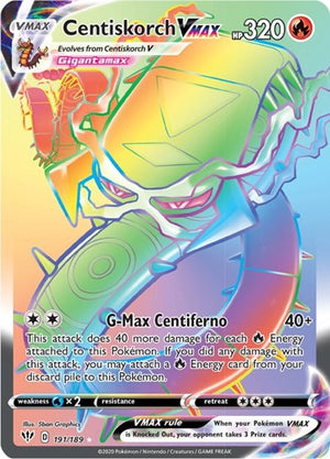 Pokemon TCG - SWSH03: Darkness Ablaze - Centiskorch VMAX - 191/189 - Holofoil