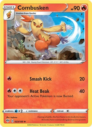 Pokemon TCG - SWSH03: Darkness Ablaze - Combusken - 023/189 - Reverse Holofoil