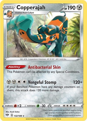 Pokemon TCG - SWSH03: Darkness Ablaze - Copperajah - 132/189 - Holofoil