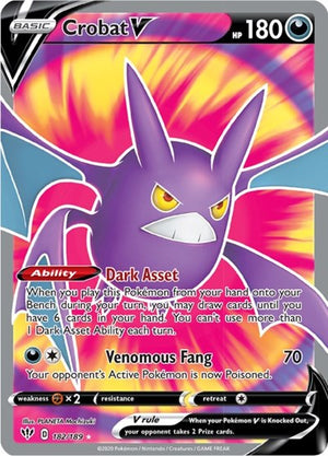 Pokemon TCG - SWSH03: Darkness Ablaze - Crobat V - 182/189 - Holofoil