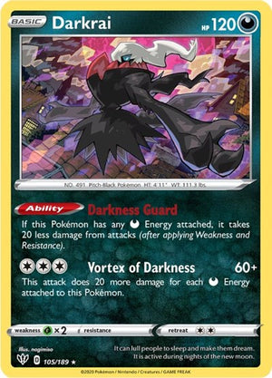Pokemon TCG - SWSH03: Darkness Ablaze - Darkrai - 105/189 - Holofoil