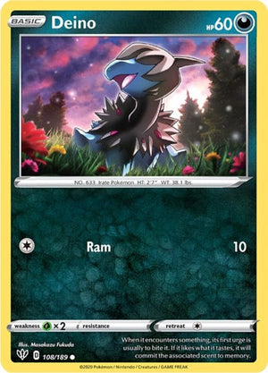 Pokemon TCG - SWSH03: Darkness Ablaze - Deino - 108/189 - Reverse Holofoil