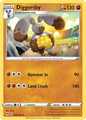 Pokemon TCG - SWSH03: Darkness Ablaze - Diggersby - 096/189 - Reverse Holofoil
