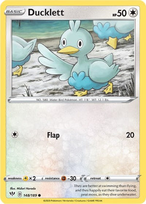 Pokemon TCG - SWSH03: Darkness Ablaze - Ducklett - 148/189 - Reverse Holofoil