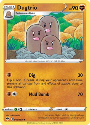 Pokemon TCG - SWSH03: Darkness Ablaze - Dugtrio - 085/189
