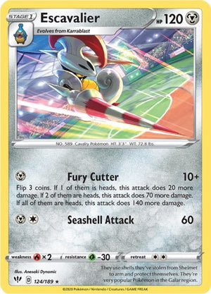 Pokemon TCG - SWSH03: Darkness Ablaze - Escavalier - 124/189