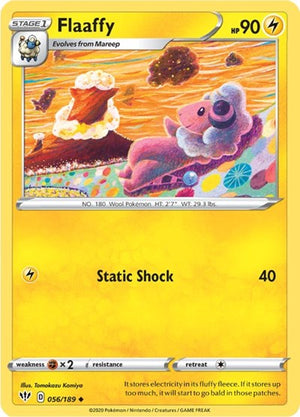 Pokemon TCG - SWSH03: Darkness Ablaze - Flaaffy - 056/189 - Reverse Holofoil