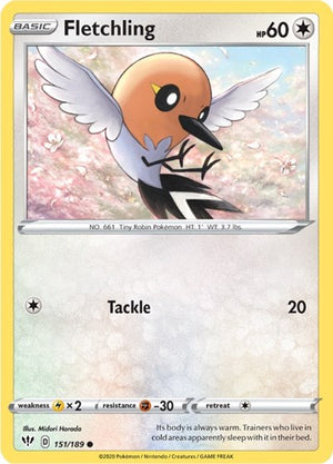 Pokemon TCG - SWSH03: Darkness Ablaze - Fletchling - 151/189