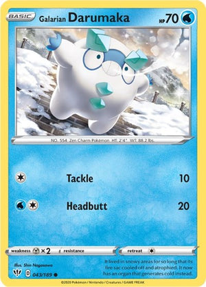 Pokemon TCG - SWSH03: Darkness Ablaze - Galarian Darumaka - 043/189 - Reverse Holofoil